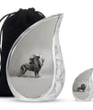 Lion Theme Large Urn With 1 Keepsake Urn