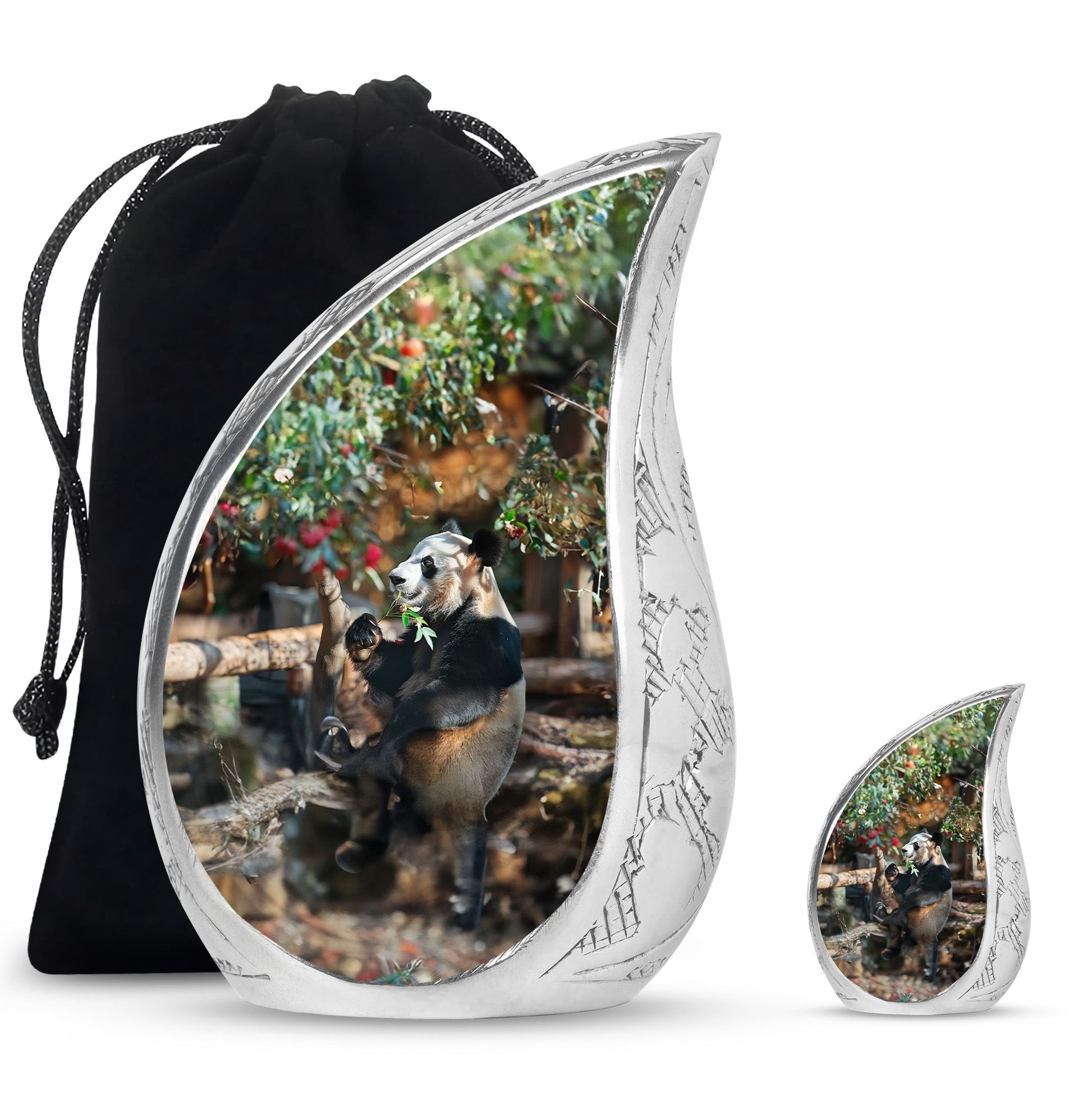 Panda Theme Large Urn With 1 Keepsake Urn