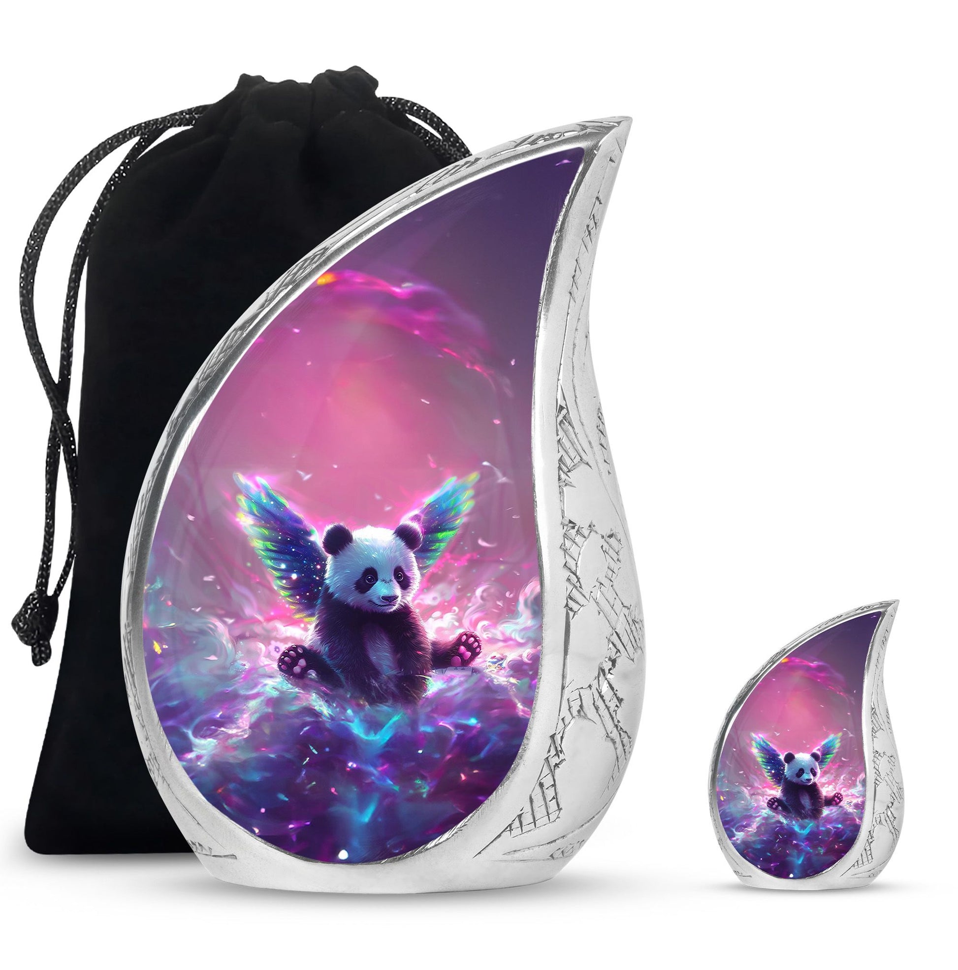 Panda Theme Large Urn With 1 Keepsake Urn