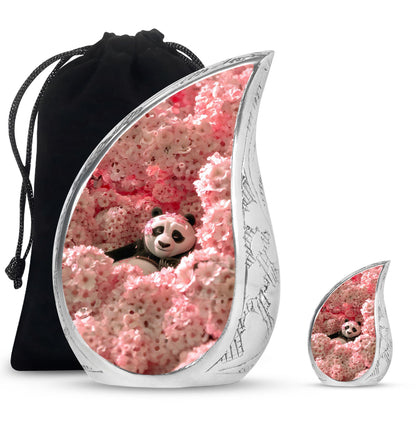 Panda Theme Large Urn With 1 Keepsake Urn