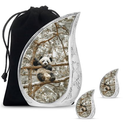 Panda Theme Large Urn With 2 Keepsake Urn