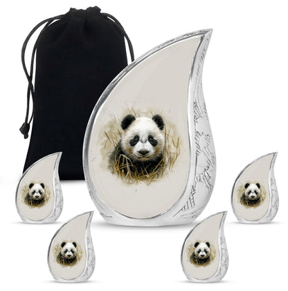 Panda Theme Large Urn With 4 Keepsake Urn