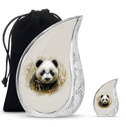 Panda Theme Large Urn With 1 Keepsake Urn