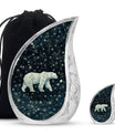 Polar Bear Theme Large Urn With 1 Keepsake Urn
