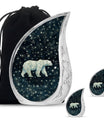 Polar Bear Theme Large Urn With 2 Keepsake Urn