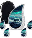 Polar Bear Theme Large Urn With 4 Keepsake Urn