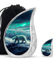 Polar Bear Theme Large Urn With 1 Keepsake Urn