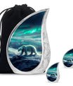 Polar Bear Theme Large Urn With 2 Keepsake Urn