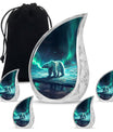 Polar Bear Theme Large Urn With 4 Keepsake Urn