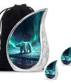 Polar Bear Theme Large Urn With 2 Keepsake Urn