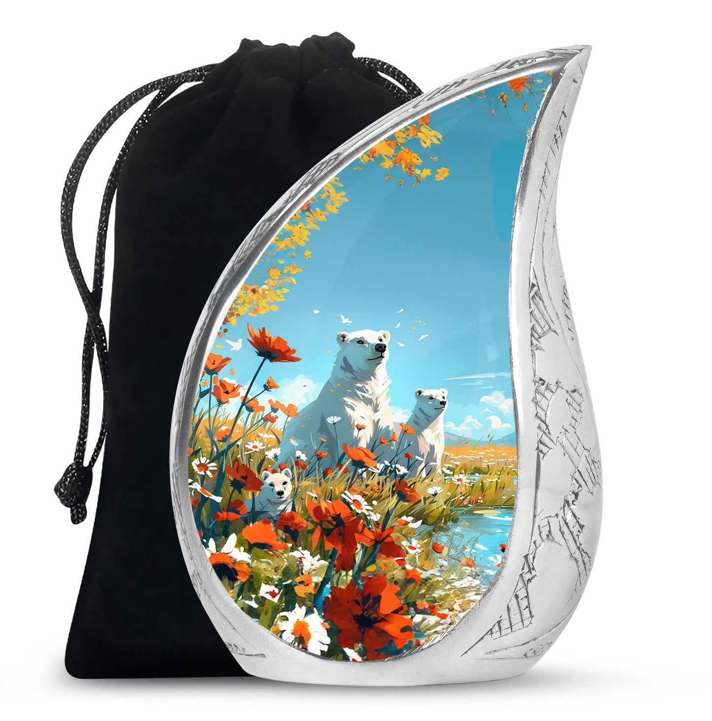 Polar Bear Theme Large Urn 10 Inch