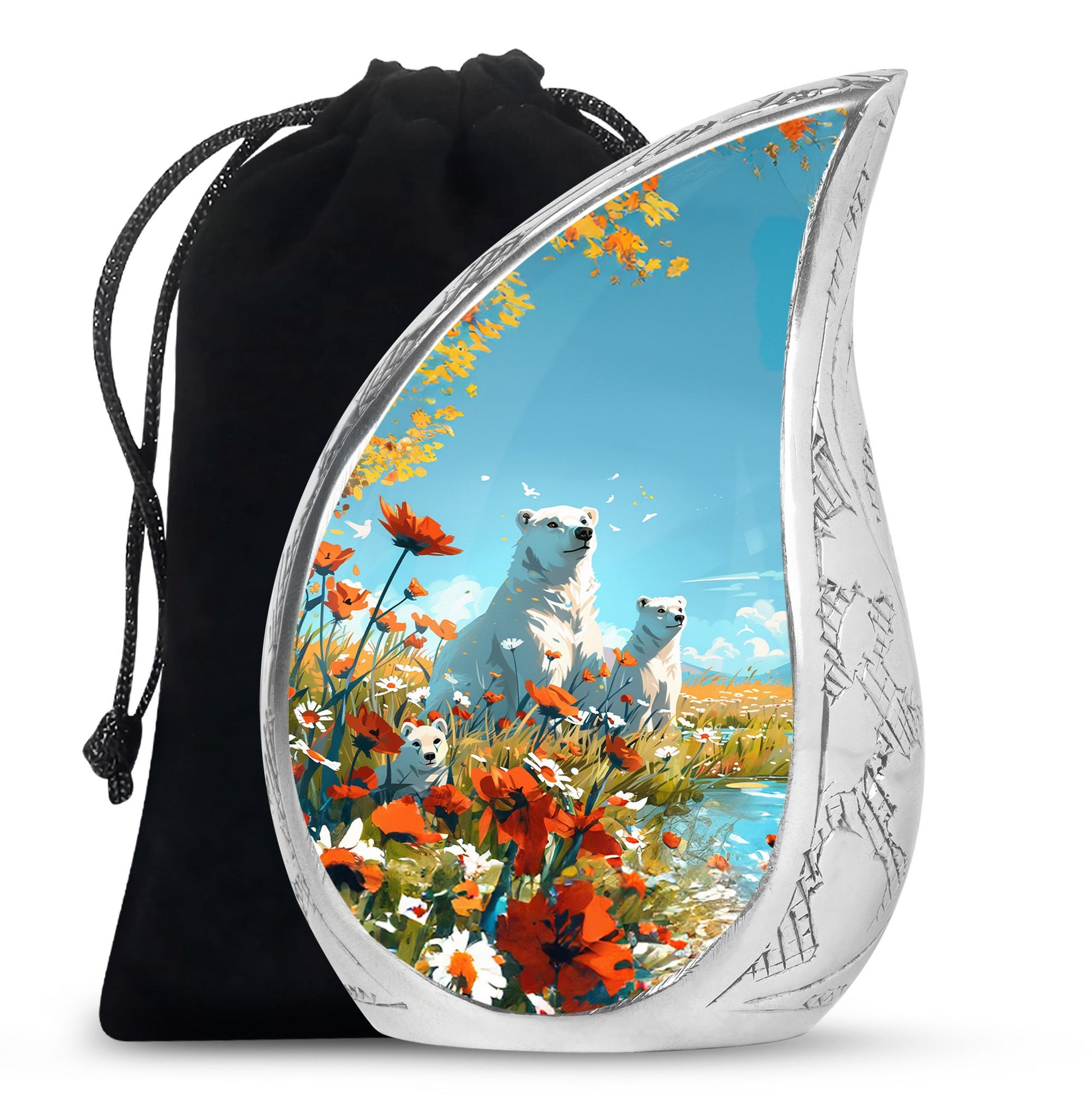 Polar Bear Theme Large Urn 10 Inch