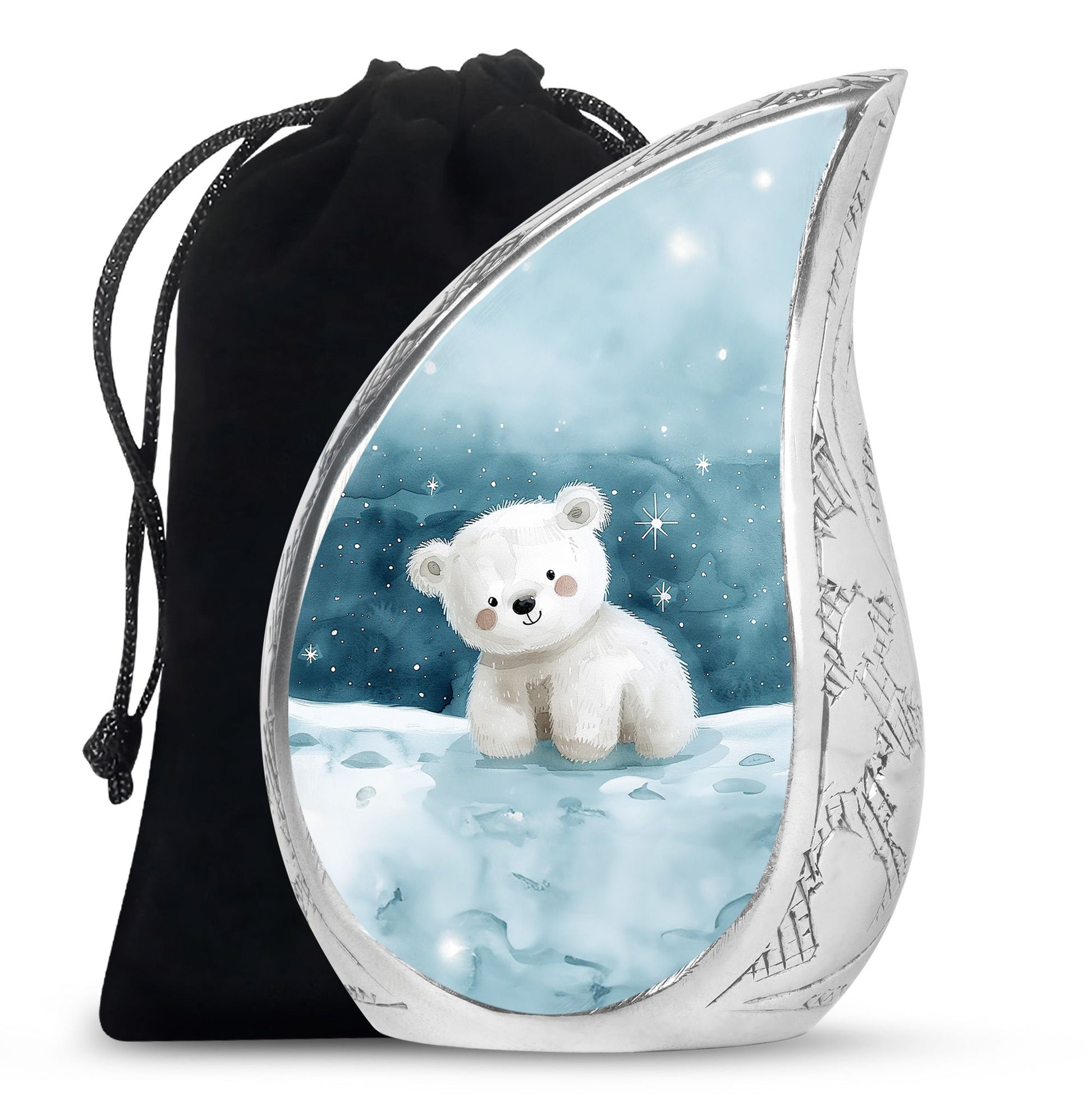 Polar Bear Theme Large Urn 10 Inch