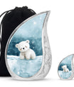 Polar Bear Theme Large Urn With 1 Keepsake Urn