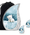 Polar Bear Theme Large Urn With 2 Keepsake Urn