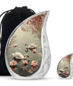 Swan Theme Large Urn With 1 Keepsake Urn