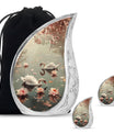 Swan Theme Large Urn With 2 Keepsake Urn
