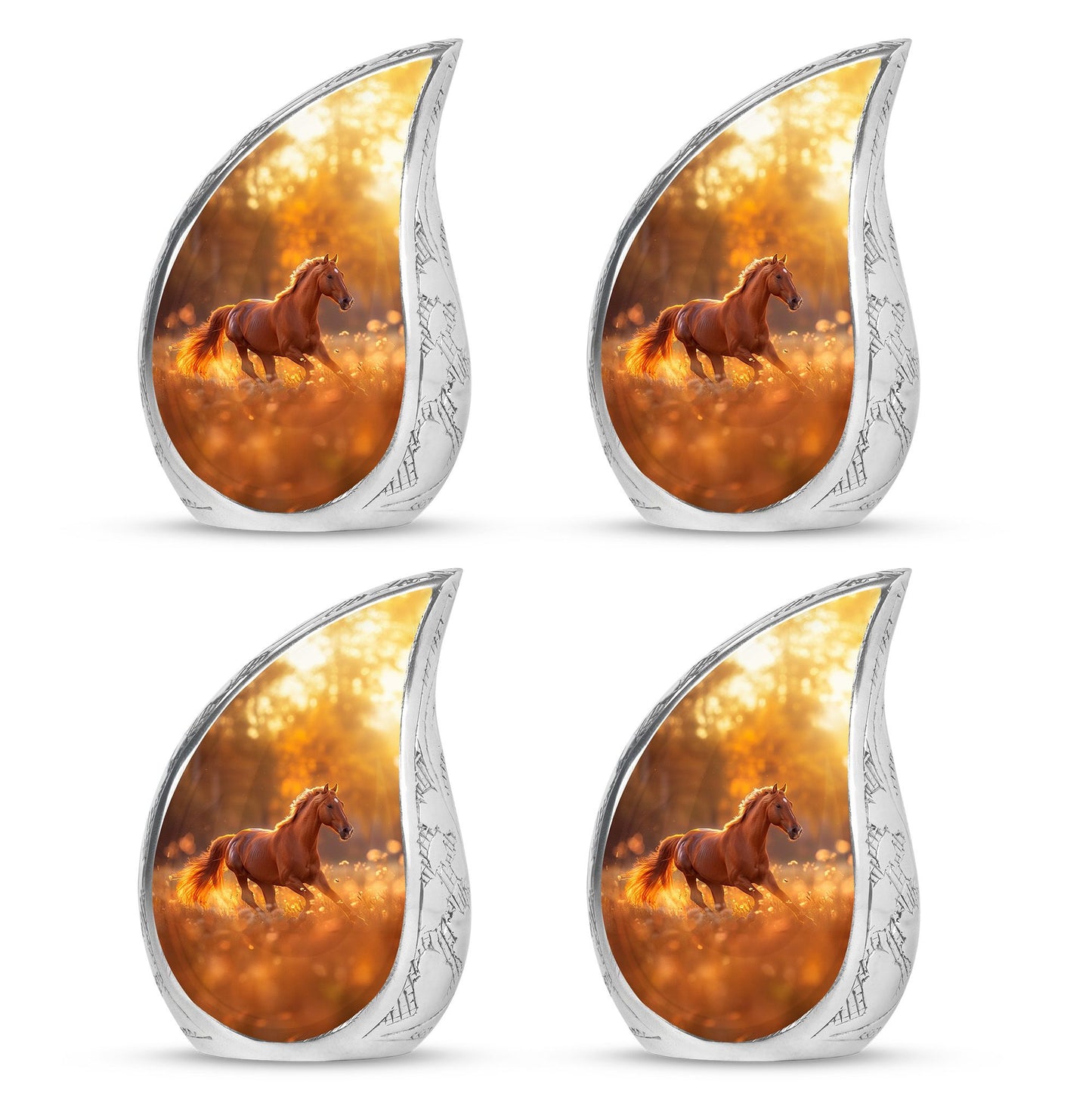 Runing Horse Theme 3 Inch Keepsake Pack of 4