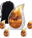 Runing Horse Theme Large Urn With 4 Keepsake Urn