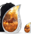 Runing Horse Theme Large Urn With 1 Keepsake Urn
