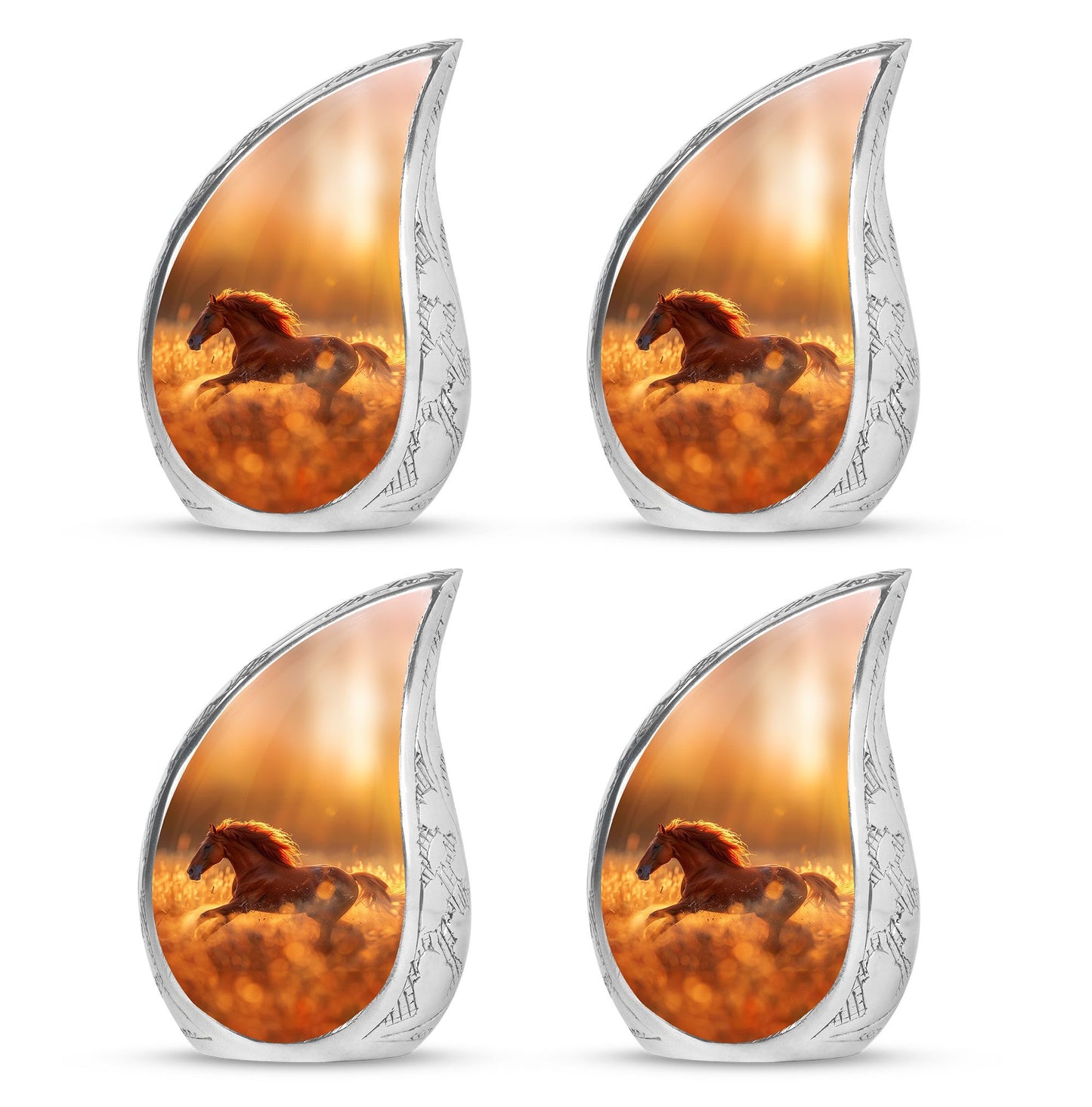 Runing Horse Theme 3 Inch Keepsake Pack of 4