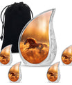 Runing Horse Theme Large Urn With 4 Keepsake Urn