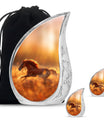 Runing Horse Theme Large Urn With 2 Keepsake Urn