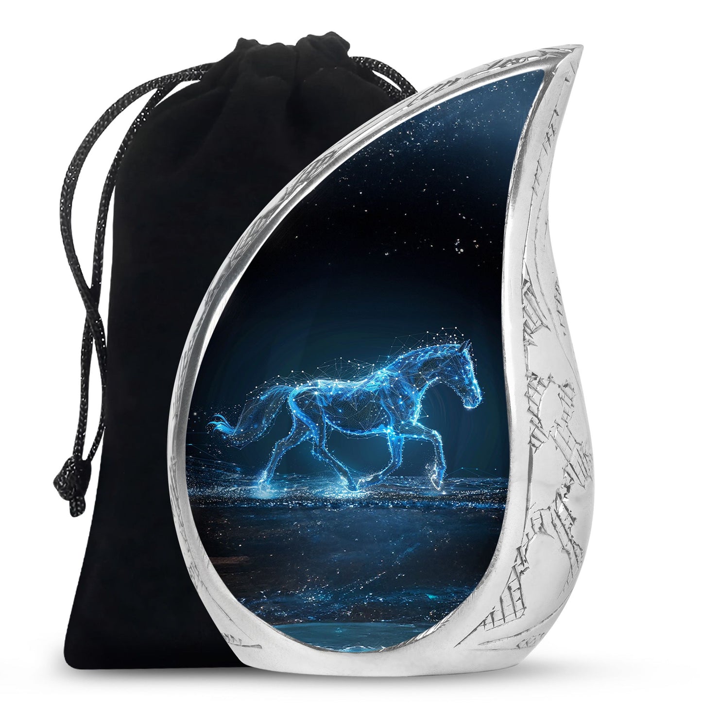 Runing Horse Theme Large Urn 10 Inch