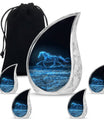 Runing Horse Theme Large Urn With 4 Keepsake Urn
