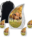 Runing Horse Theme Large Urn With 4 Keepsake Urn