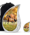 Runing Horse Theme Large Urn With 1 Keepsake Urn