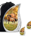 Runing Horse Theme Large Urn With 2 Keepsake Urn