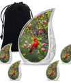 Cardinal Theme Large Urn With 4 Keepsake Urn