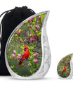 Cardinal Theme Large Urn With 1 Keepsake Urn
