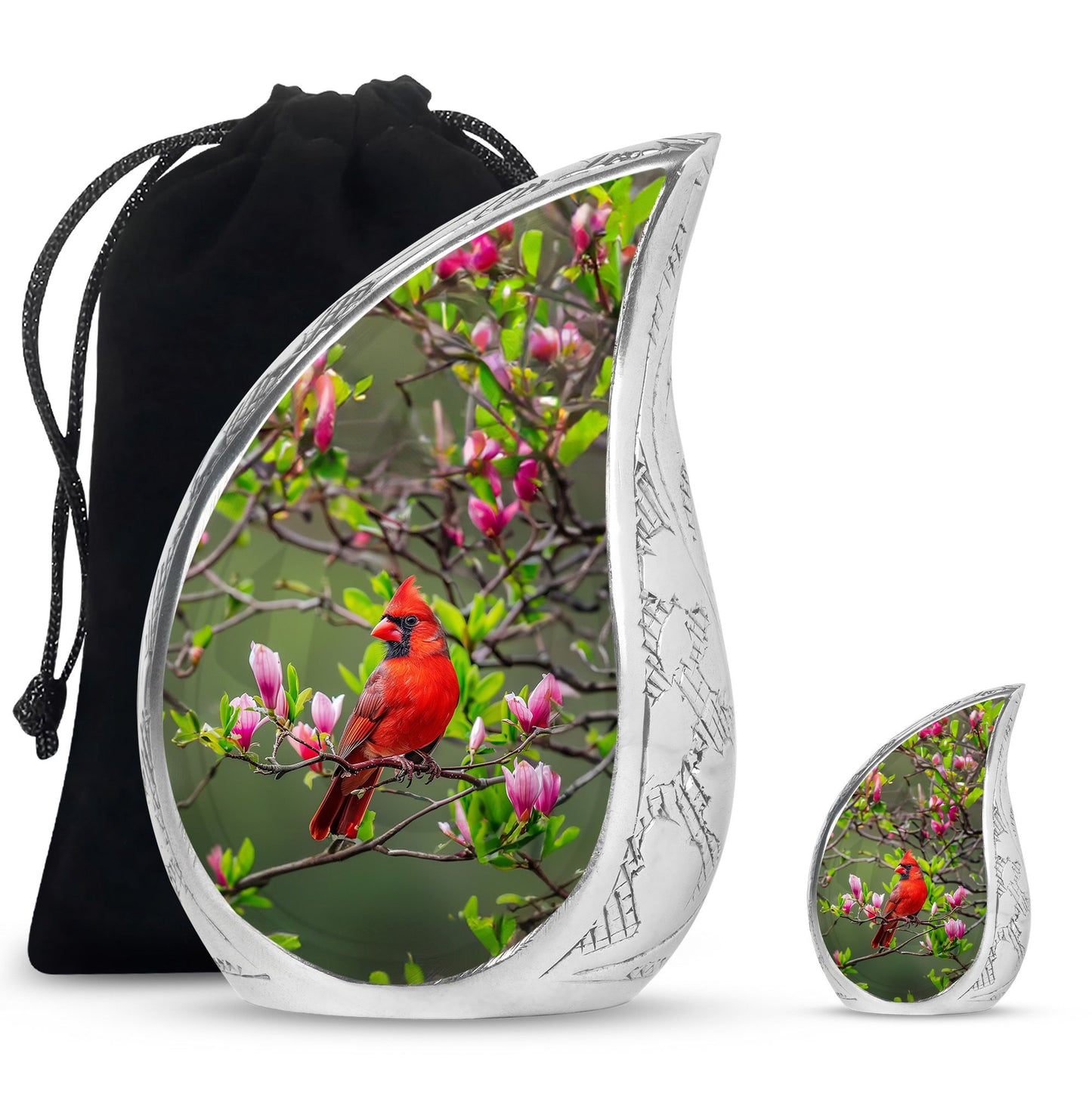 Cardinal Theme Large Urn With 1 Keepsake Urn