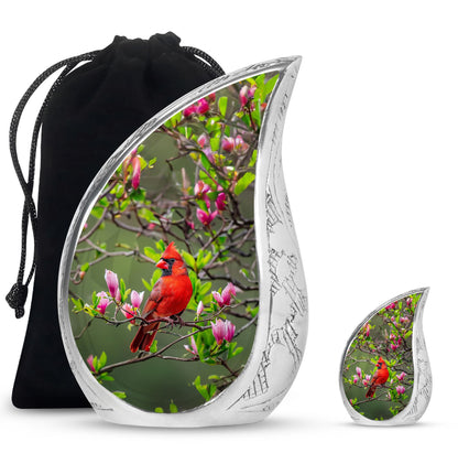 Cardinal Theme Large Urn With 1 Keepsake Urn