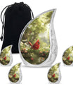 Cardinal Theme Large Urn With 4 Keepsake Urn