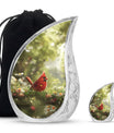 Cardinal Theme Large Urn With 1 Keepsake Urn