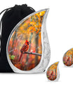 Cardinal Theme Large Urn With 2 Keepsake Urn