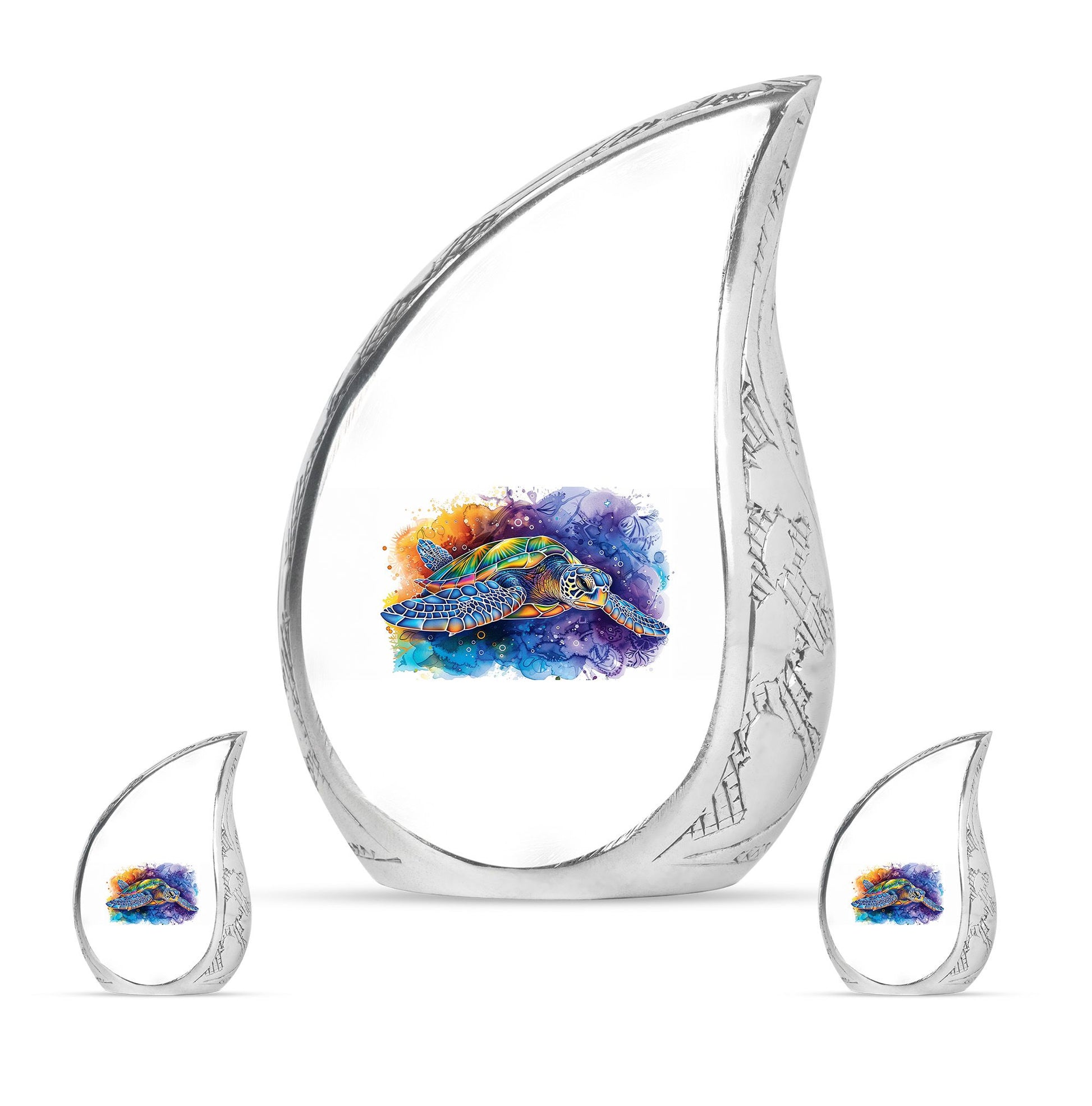 Turtle Theme Large Urn With 2 Keepsake Urn