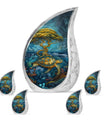 Turtle Theme Large Urn With 4 Keepsake Urn