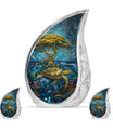 Turtle Theme Large Urn With 2 Keepsake Urn