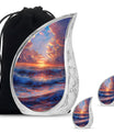 Sunrise Theme Large Urn With 2 Keepsake Urn