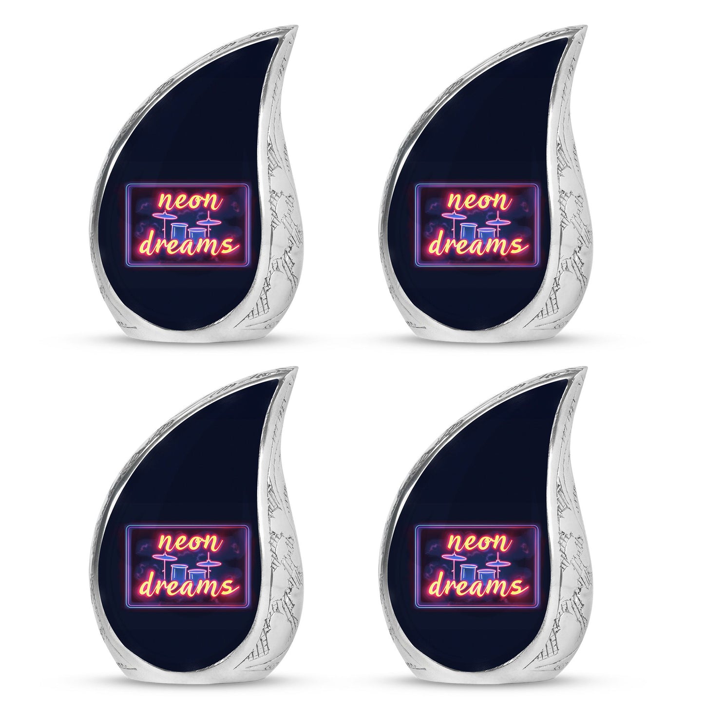 Drums And Music Theme 3 Inch Keepsake Pack of 4