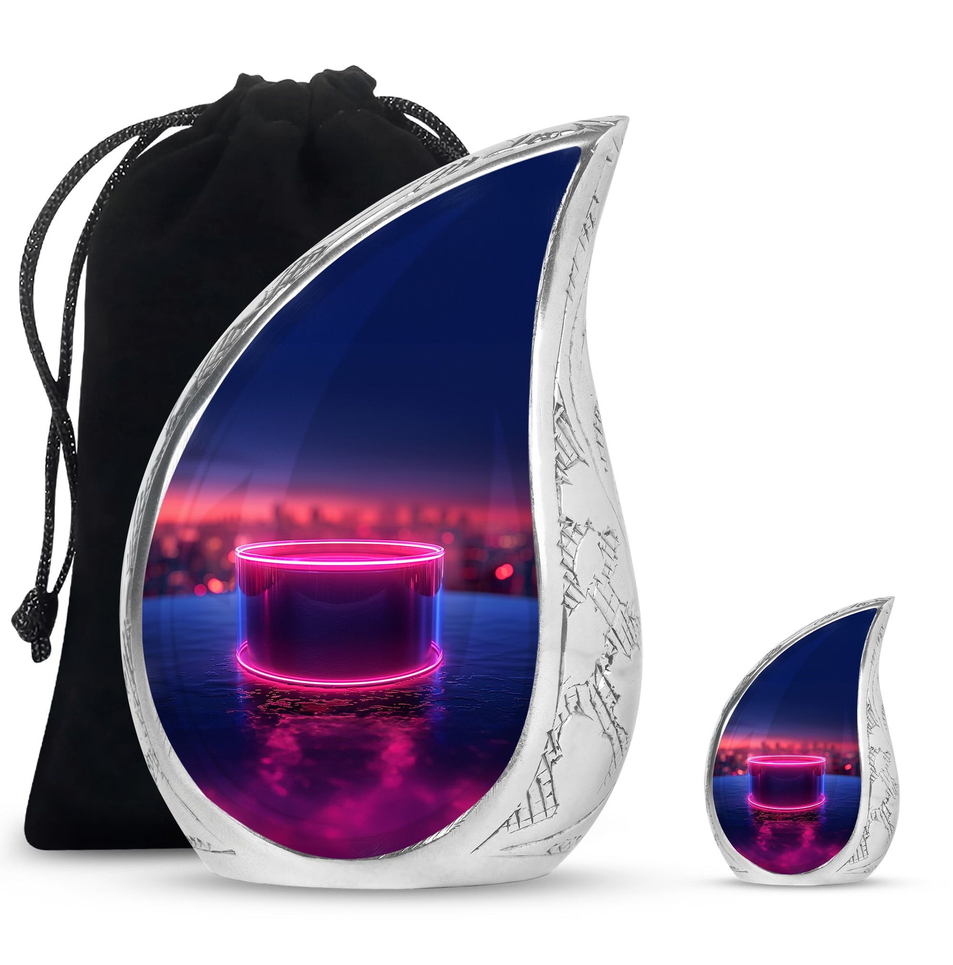 Drums And Music Theme Large Urn With 1 Keepsake Urn