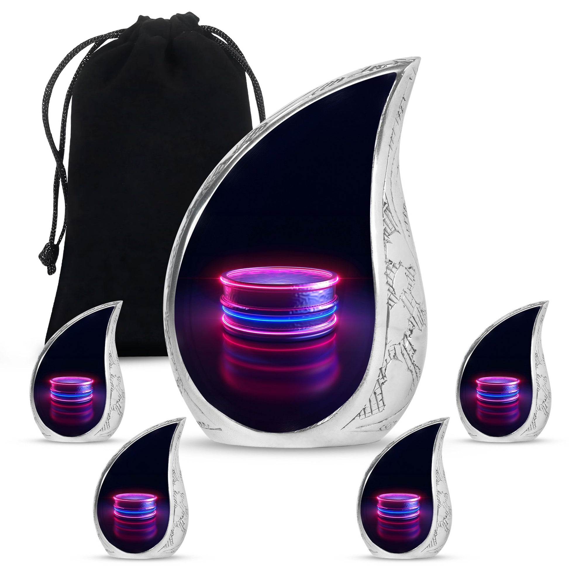 Drums And Music Theme Large Urn With 4 Keepsake Urn