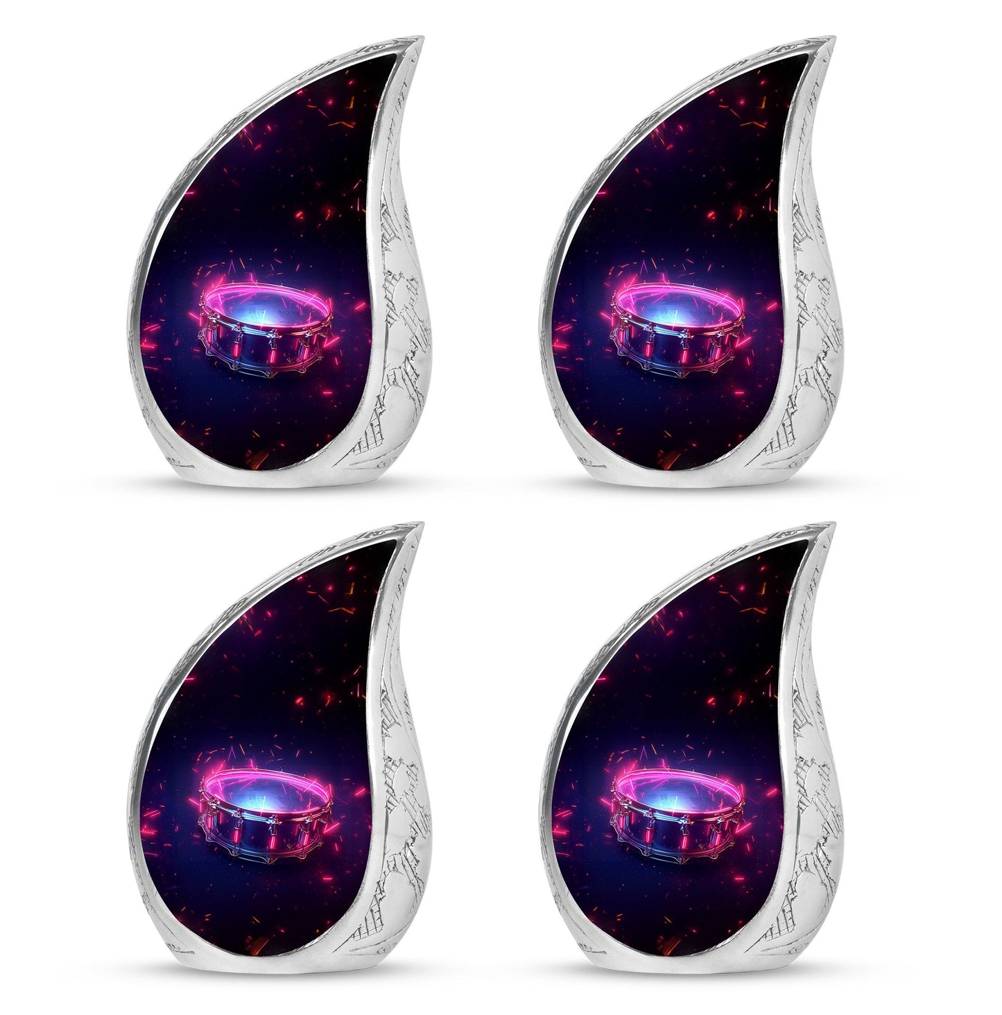 Drums And Music Theme 3 Inch Keepsake Pack of 4