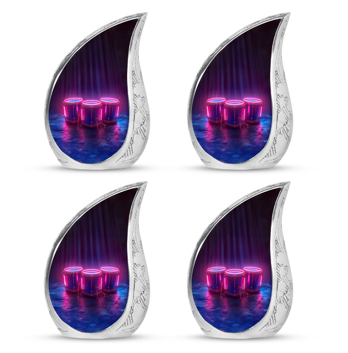 Drums And Music Theme 3 Inch Keepsake Pack of 4