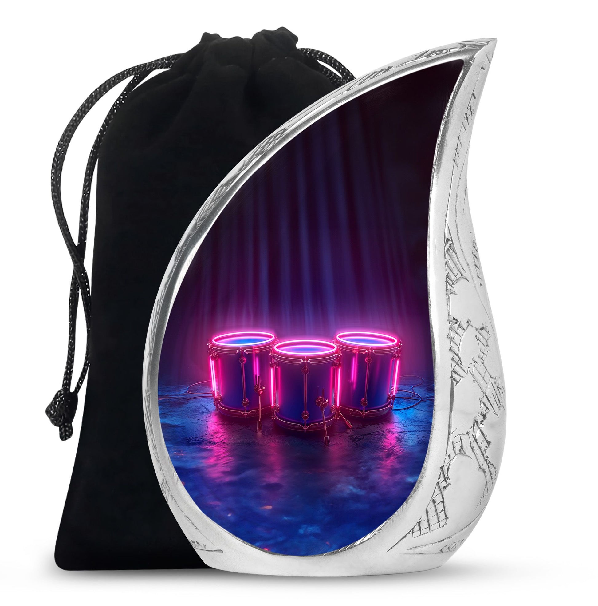 Drums And Music Theme Large Urn 10 Inch