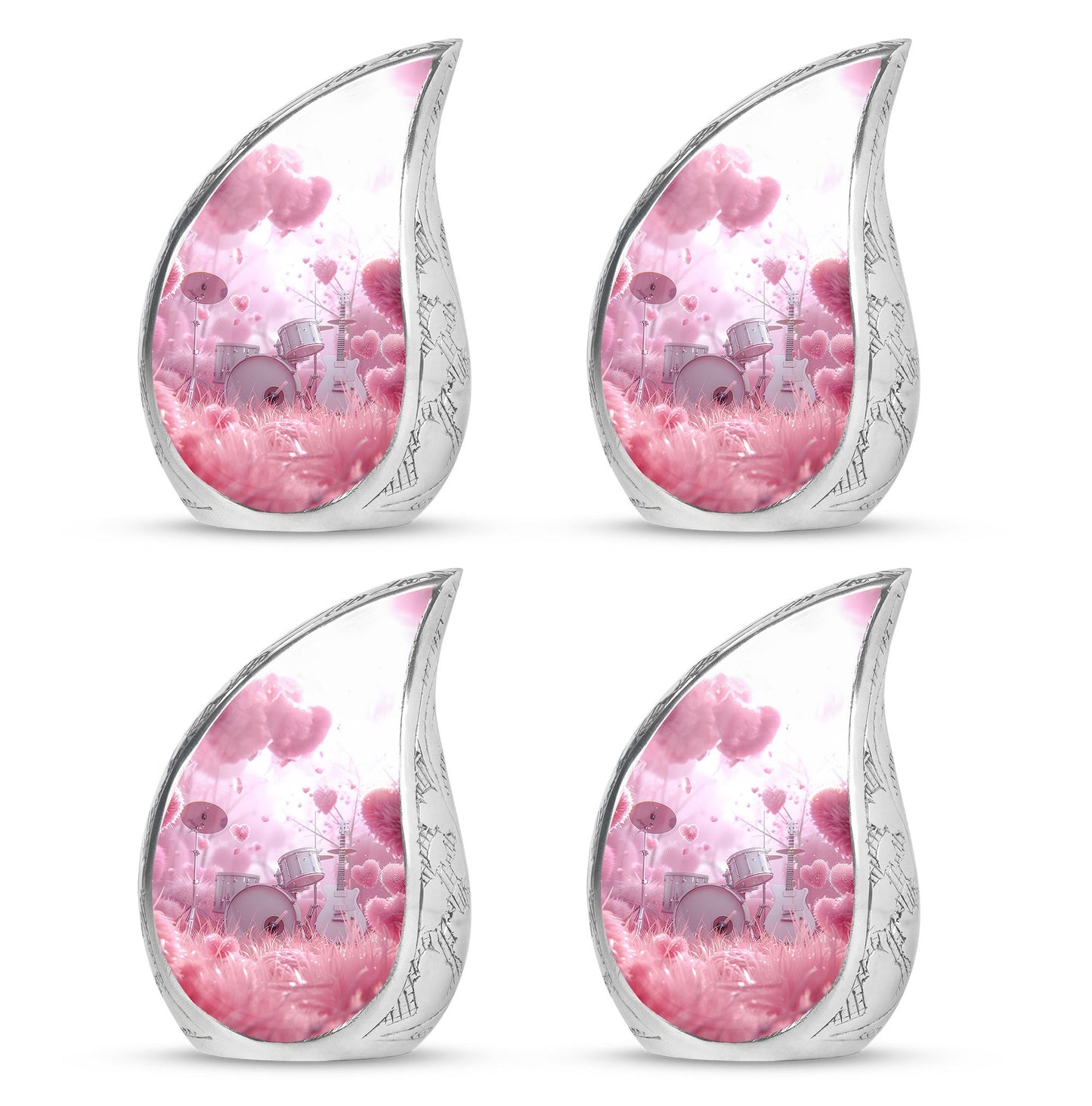 Drums And Music Theme 3 Inch Keepsake Pack of 4